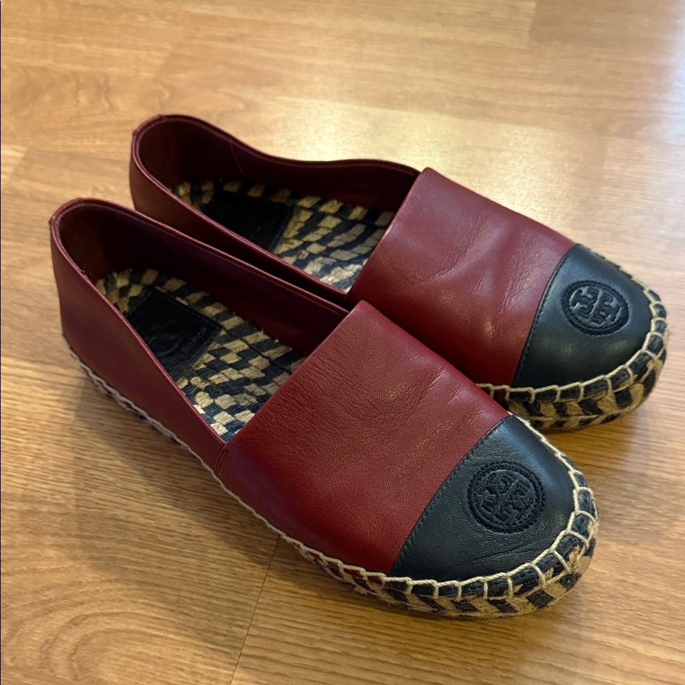 Tory Burch Red and Black Espadrilles